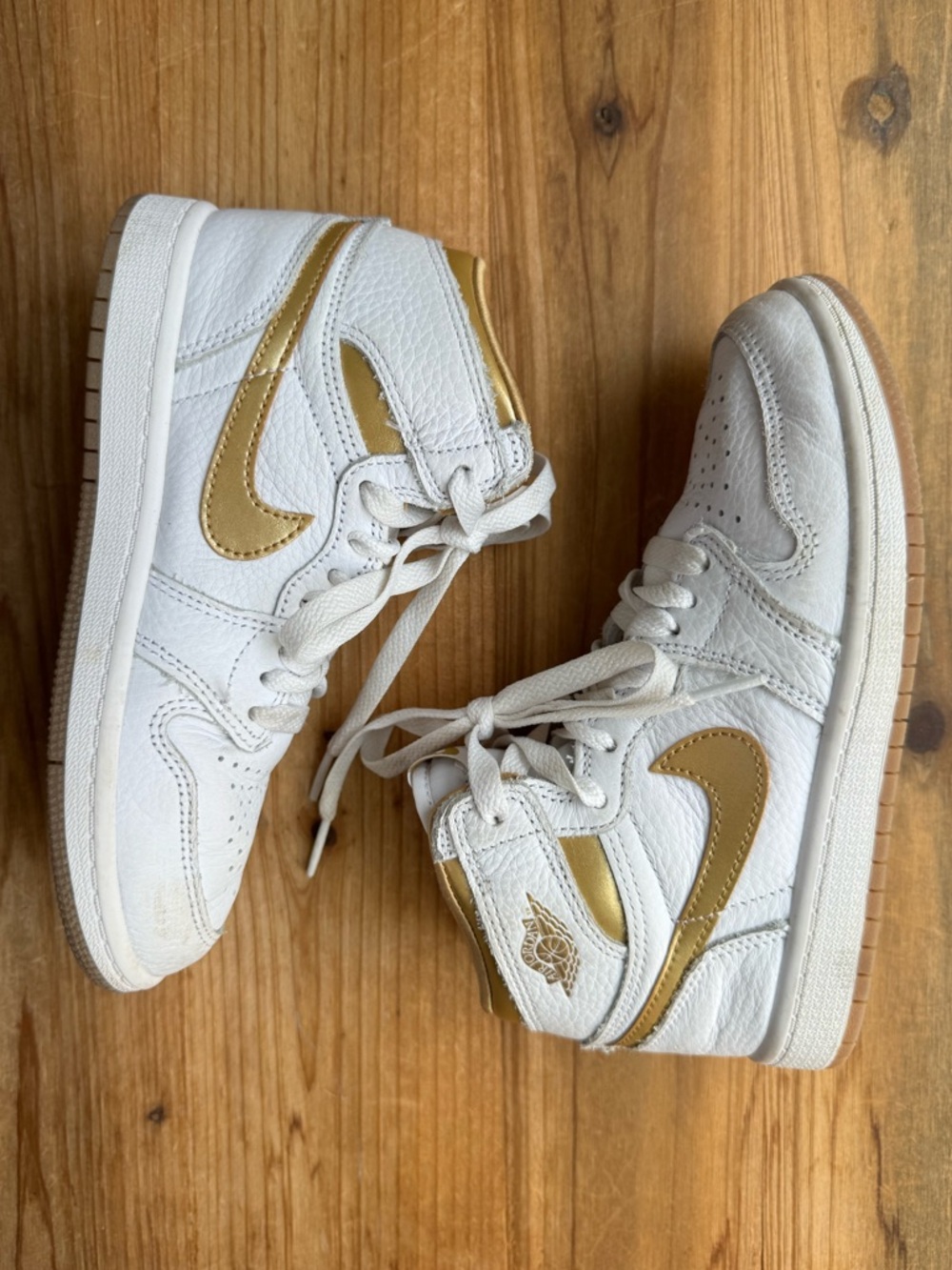 Jordan Kids Sneakers White and Gold